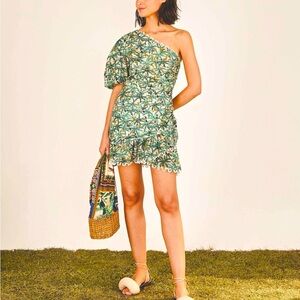 Farm rio summer mini dress off the shoulder toucans print sz Small